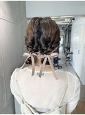 ヘアセット 結婚式お呼ばれ 編みおろし 【mt___213r】