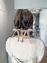 ブルー(BLUE) ヘアセット 結婚式お呼ばれ 編みおろし 【mt___213r】