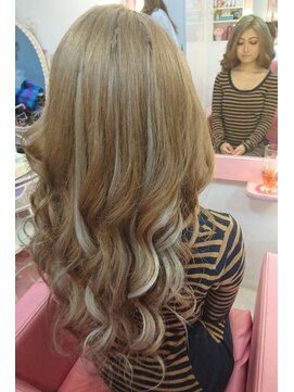 ラチャウ(La.Ciau) ジュエルカラー&エクステ６０本&カット