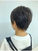 小顔ショート/ショートヘア/ハンサムショート/黒髪/30代40代50代