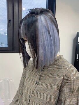 ペレ 渋谷(PELE) Y58_ブルー × ブラック インナーカラー