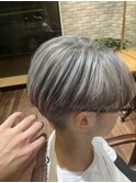 シルバーアッシュ×メンズショート