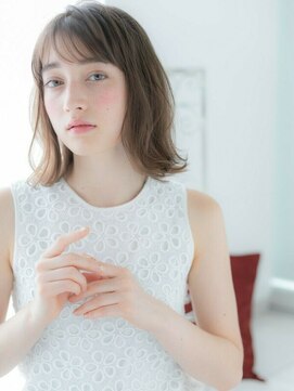 アルバハナレ 横浜(αlba HANARE) 関内/髪質改善/プラチナグレージュ×くびれ鎖骨ミディアムa