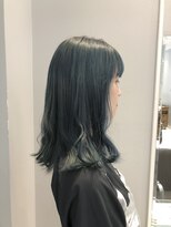 ブリーチ必須　ダブルカラー　ブルー　推しカラー　銀座