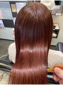ブリーチなし　韓国系　レッドブラウン