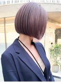 ハイライト白髪ぼかしダブルカラーインナーカラーショートボブ