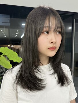 エム(M) 【ブリーチなし】オリーブカラー/レイヤーカット/イエベさん向け