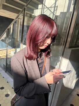 ヲタク(wotaku.) ピンクラベンダー暖色カラーダブルカラーケアブリーチ髪質改善