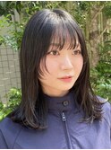 【垢抜けたい方必見！】顔まわりレイヤーが可愛い！　暗髪カラー