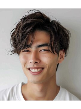 メンズ ルシードスタイル アウラ 松戸市五香(LUCIDO STYLE Aura) ミディアムパーマ【五香#メンズカット#＜理容室＞#ブリーチ#眉毛