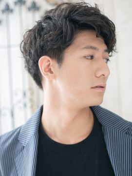 モッズヘア メン 仙台愛子駅前店(mod's hair men) かき上げ波巻きパーマフェードスタイルa仙台愛子