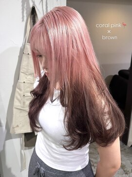 メゾン 心斎橋店(Maison) コーラルピンク×ブラウン（柔らかいデザインカラー）