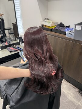 アイズ 横浜(IS) 【HARUNA指名限定】ピンクブラウン/コテ巻き/横浜美容室