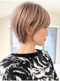 ハイライトバレイヤージュダブルカラーショートカット30代40代