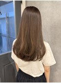 オリーブベージュ×レイヤーカット