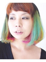 まえがみ美容室&nbsp;レインボーカラーグラデーション