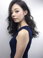 アヴァンス 京橋店(AVANCE)&nbsp;斜めバング大人ニュアンスカール×アジアンブラック