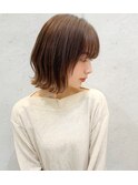 【lond printemps水野】切りっぱなし外ハネミディアムボブ