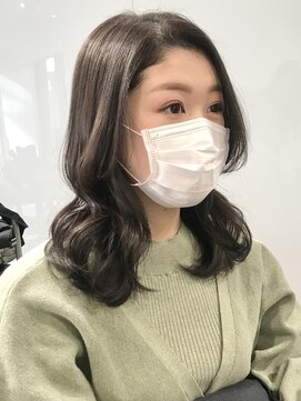 ラブクロムトーキョー オモテサンドウ(LOVECHROME OMOTESANDO) 韓国風くびれヘア☆メルティカラーのミントベージュカラー