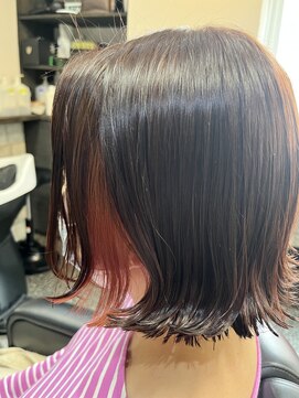 櫛の屋 切りっぱなしボブ×春色ツヤpinkカラー《ラムネhair ヒサマツ》