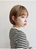 大人ショートボブ ミニボブ 前髪あり 丸顔面長エラ張り絶壁K1104