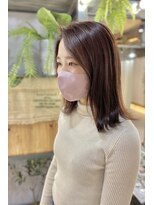 ザ ラボ アングゥ(The Labo ungu) ピンクブラウン/ブラウンカラー/外ハネミディアム