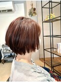 暖色ショートボブ