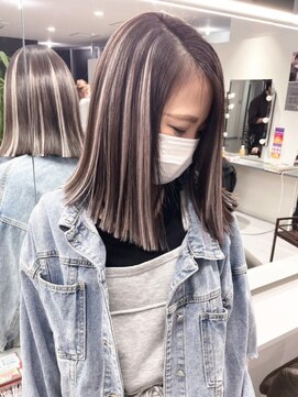 キング 梅田(K!ng) 【梅田】ホワイトハイライトハイライトカラー髪質改善