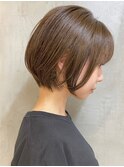 ミルクティベージュカラーミニボブ大人ショートボブショート