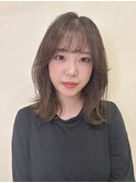 ミディアムレイヤーミルクティーブラウン