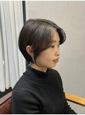オリーブ系カラー/ショートボブ