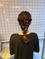 あみ下ろし　編みたらし　ヘアアレンジ　ヘアセット　結婚式ヘア