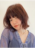 レイヤーカットハッシュカット顔まわりミディアムロング