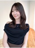 グレージュ似合わせカット韓国ヘア顔周りレイヤー_ba564141