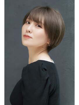 ミルクティーベージュダブルカラーインナーカラー韓国20代前髪