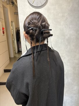 タイトリボンアレンジ ヘアアレンジ