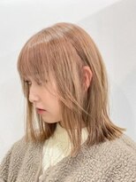 サクラ オモテサンドウ(SAKURA) ミルクティーベージュ/結べるボブ/ケアブリーチありダブルカラー