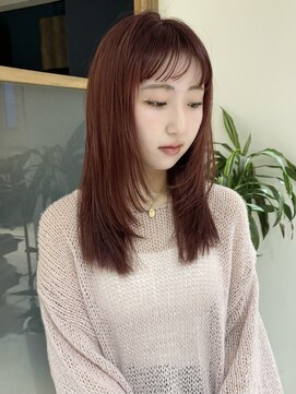 ラミエ バイ メルト 吉祥寺(lamie by melt) 小川/ブリーチなしwカラーレイヤーカットオレンジレッド小顔20代