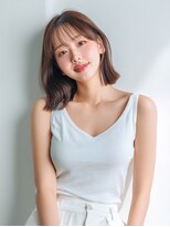 リンク(Link Hair&Spa) 切りっぱなしくびれボブ/ブラウンカラー