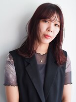 ヘアークラフト(Hair Craft) 艶感ワインレッド×韓国風くびれセットワンレングス