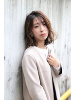 ラ ファブリック 草加(LA FABRIQUE)&nbsp;波巻きウェーブ×グレージュハイライト