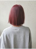 ラズベリーピンク×切りっぱなしボブ☆