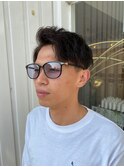 サイドパートアップバング