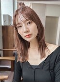 ★くびレイヤーエモージュ前髪薄めバング小顔カット大人ガーリー