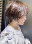 大人可愛いふんわりカールミストバング外国人風カラーブリーチ