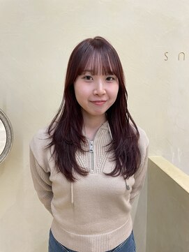 スニュウ(snuw) 【snuw mina】レイヤーカット/ワインレッド/ロングレイヤー/伏見