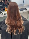 11377艶髪姫カットレイヤーインナーカラーマロンベージュ