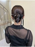 艶々タイトシニヨン♪結婚式お呼ばれヘア