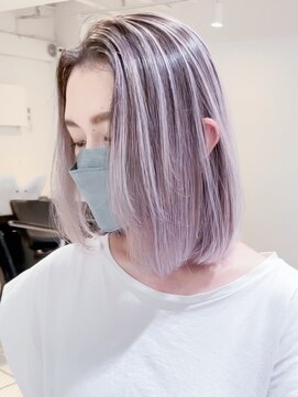 シオン(shion) ミディアムハイトーンブリーチ顔周りレイヤー_ba354142