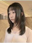 韓国風大人レイヤーカット/ミディアムレイヤー/顔まわり/船橋駅